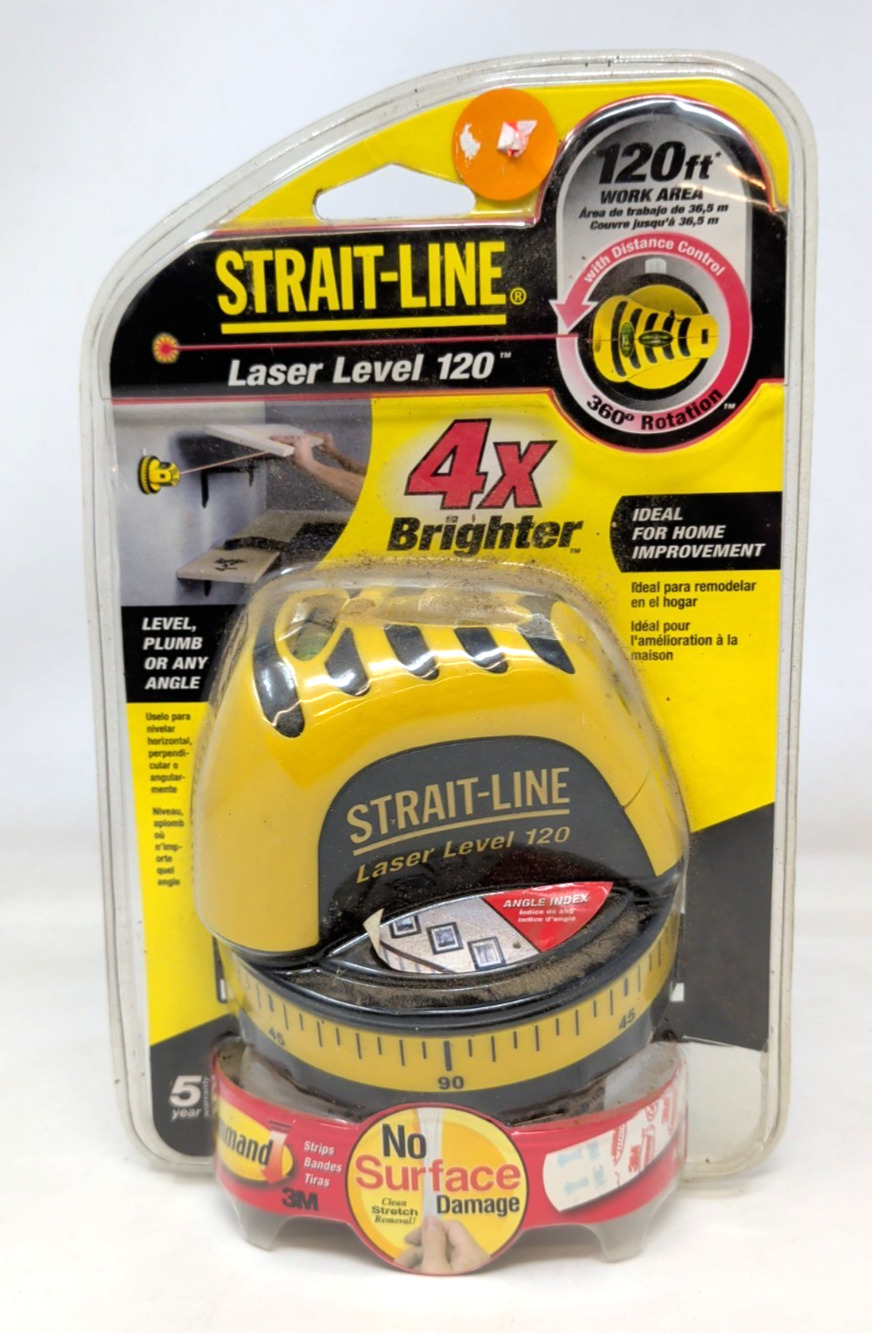 Strait-Line Laser Level 120 Level Plumb 360 Rotation Take 2 AA Battery